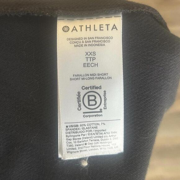 Athleta Farallon Midi Shorts Women's Size XXSmall Navy Drawstring Pockets Active - Picture 6 of 6